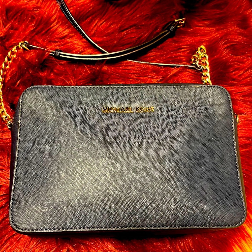 Michael Kors navy blue crossbody purse